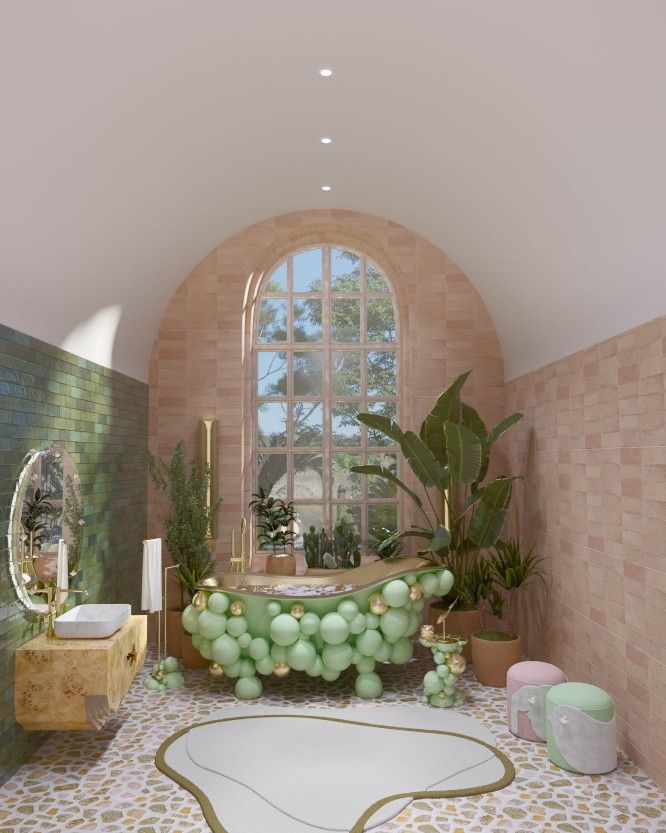  Bồn tắm Newton White Pastel Green 