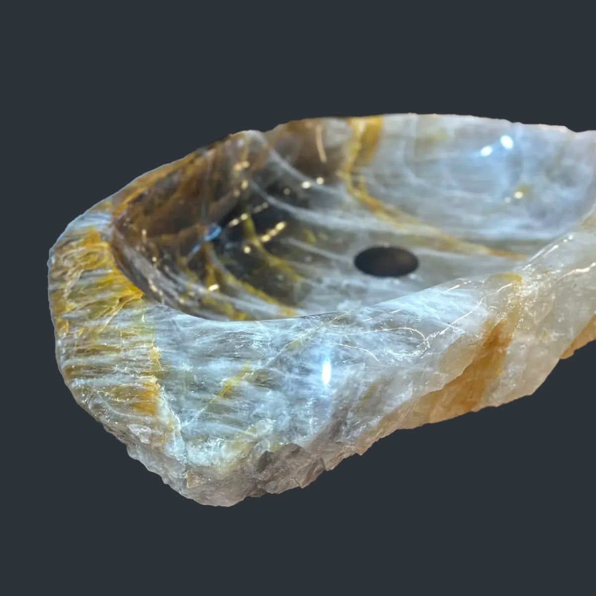  Chậu lavabo đá Crystal tự nhiên - OCHematoid02 