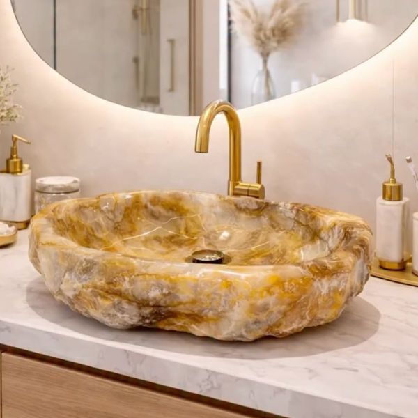  Chậu lavabo đá Crystal tự nhiên - OCHematoid03 
