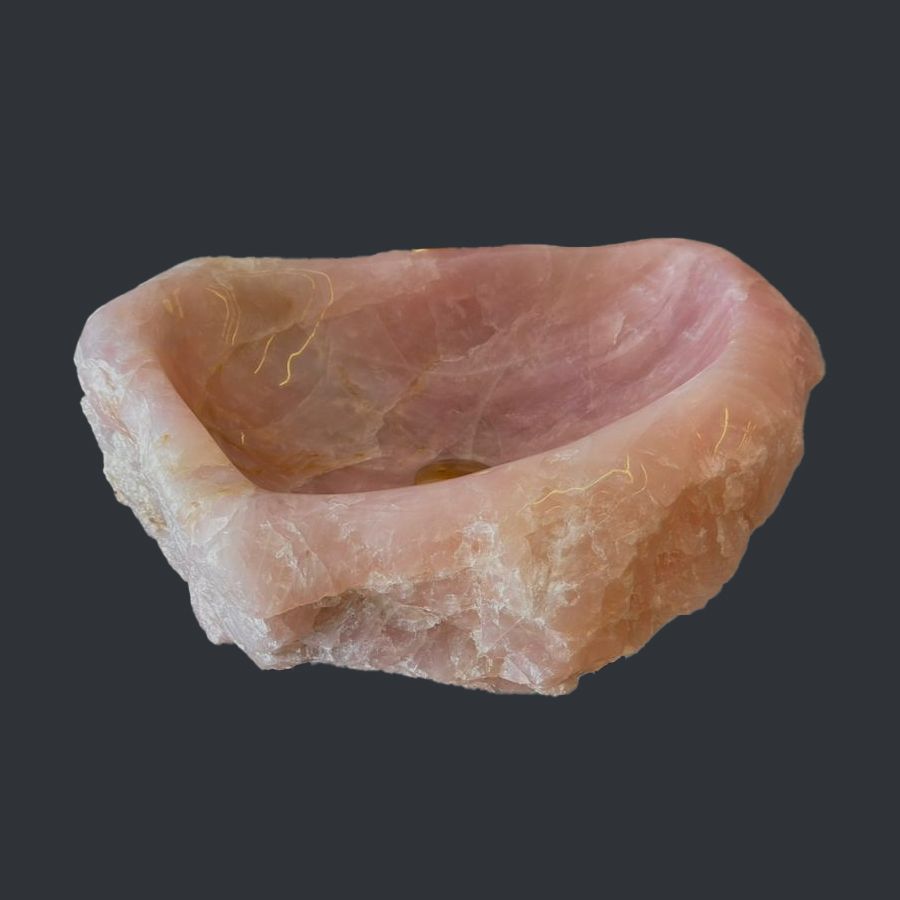  Chậu lavabo đá Rose Quartz tự nhiên - ORQ03 