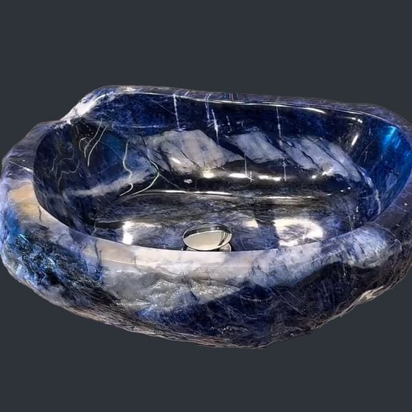  Chậu lavabo đá Azul Sodalite tự nhiên - OAS02 