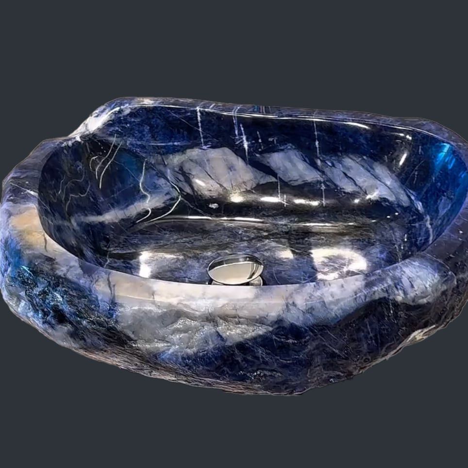 Chậu lavabo đá Azul Sodalite tự nhiên - OAS02 