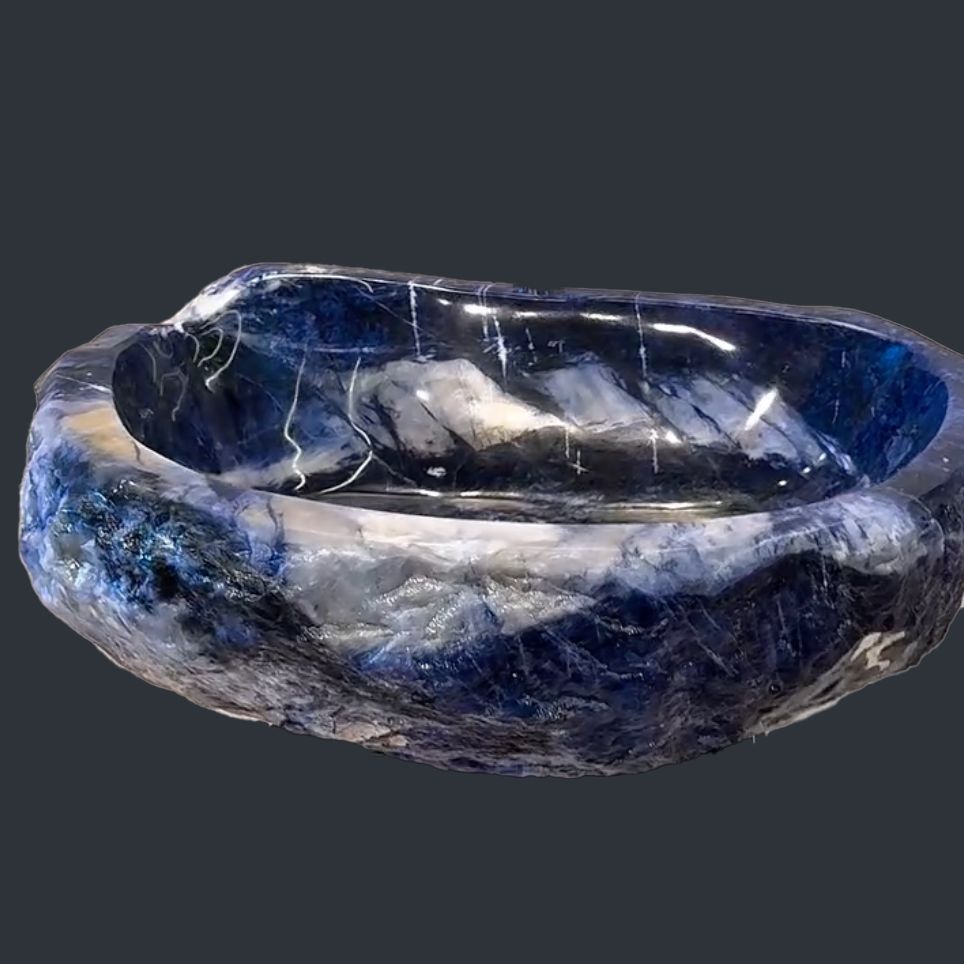 Chậu lavabo đá Azul Sodalite tự nhiên - OAS02 