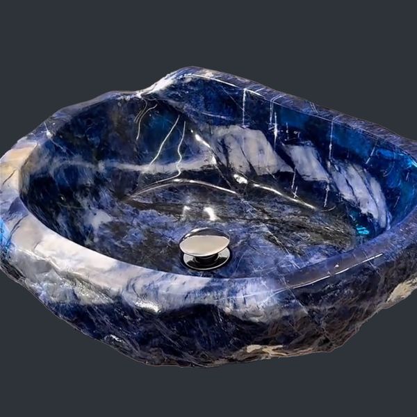  Chậu lavabo đá Azul Sodalite tự nhiên - OAS02 