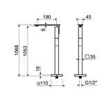  Vòi chậu lavabo chân dài gắn sàn SS316L Raptor - RAP0059 