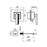 Vòi chậu lavabo gắn tường SS316L Raptor - RAP1111-0058 