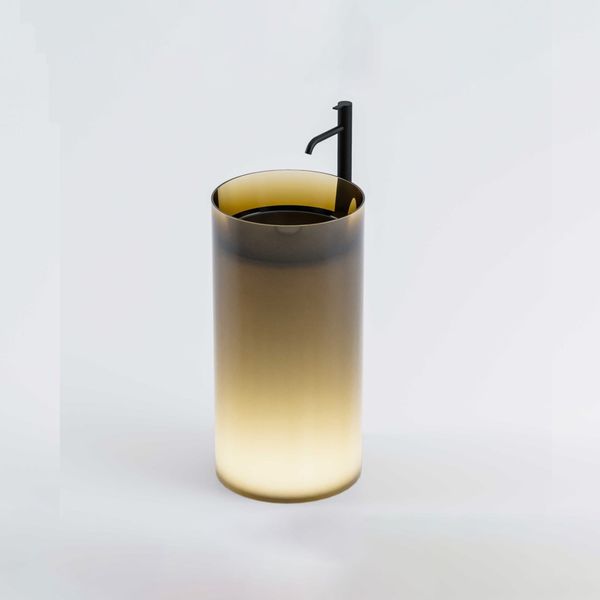  Chậu lavabo chân dài đặt sàn trong suốt - RING 01 