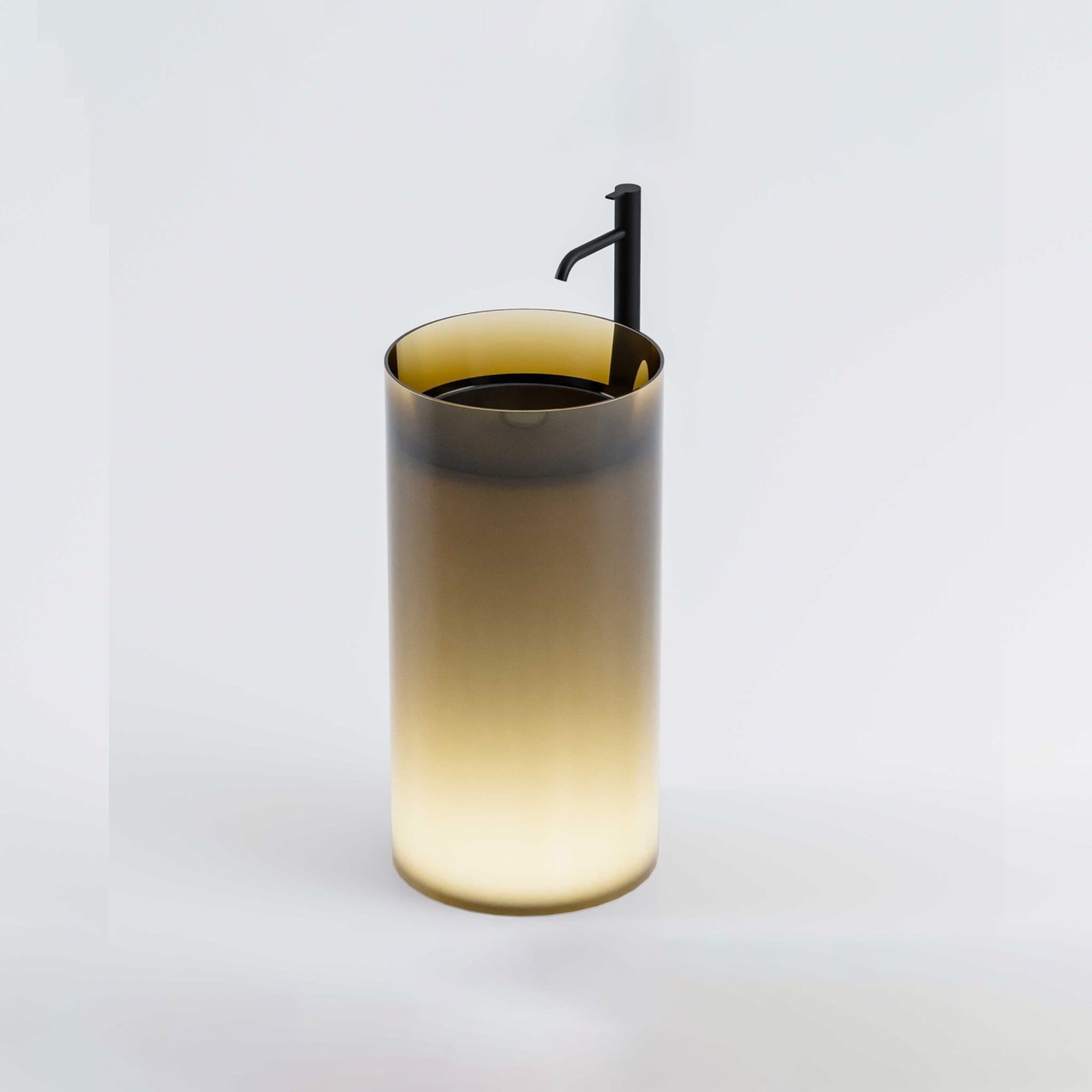  Chậu lavabo chân dài đặt sàn trong suốt - RING 01 