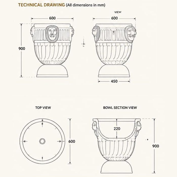  Chậu lavabo đá marble tự nhiên Royal Lion 
