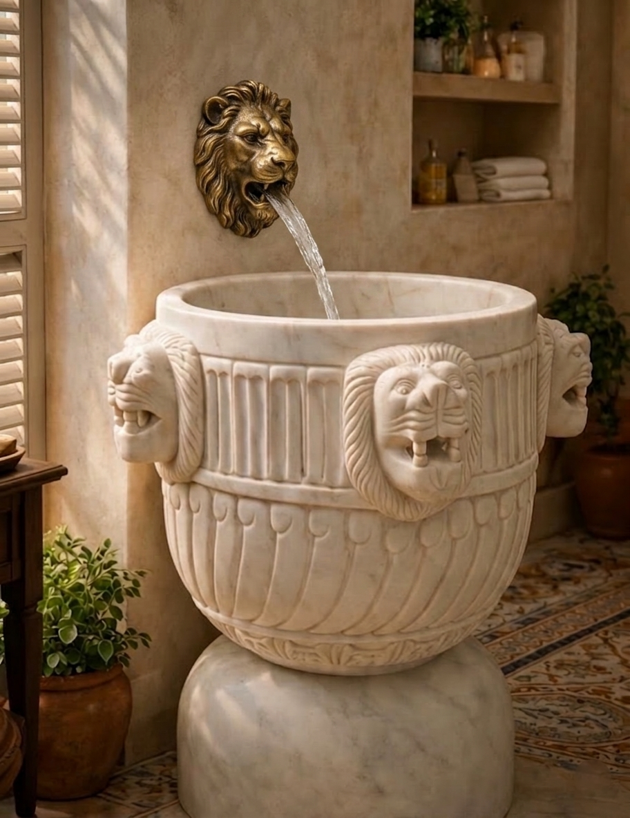  Chậu lavabo đá marble tự nhiên Royal Lion 
