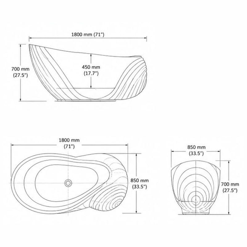  Bồn Tắm Đá Marble Tự Nhiên - Seashell 