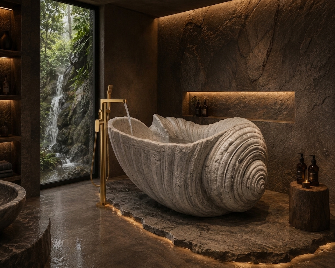  Bồn Tắm Đá Marble Tự Nhiên - Seashell 