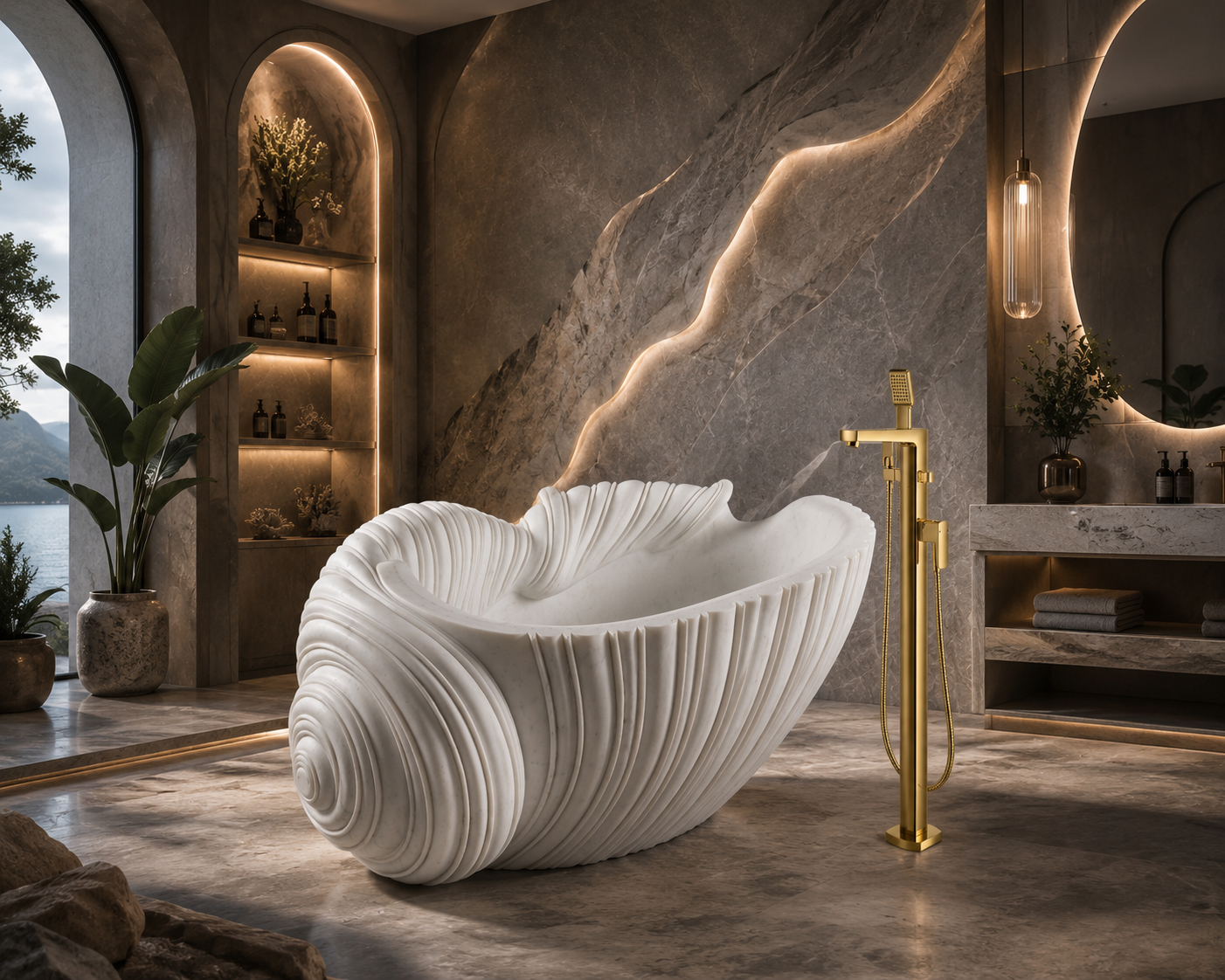  Bồn Tắm Đá Marble Tự Nhiên - Seashell 