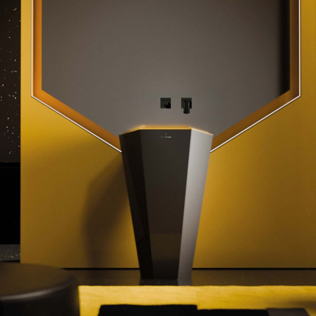 Chậu Lavabo Chân Dài Phong Cách Lamborghini Black Mat / Yellow Mat 