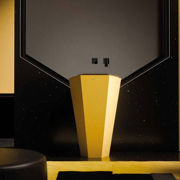  Chậu Lavabo Chân Dài Phong Cách Lamborghini Yellow Mat / Black Mat 
