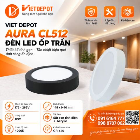  Đèn led áp trần Viet Depot Aura CL512 