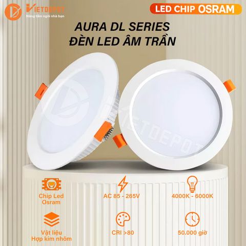  Đèn led âm trần Chip led Osram Viet Depot Aura DL310 