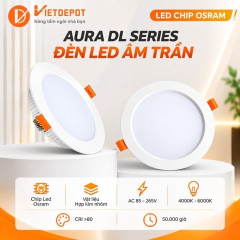  Đèn led âm trần chip led Osram Viet Depot Aura DL307 -7W 