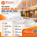  Đèn led âm trần chip led Osram Viet Depot Aura DL307 -7W 