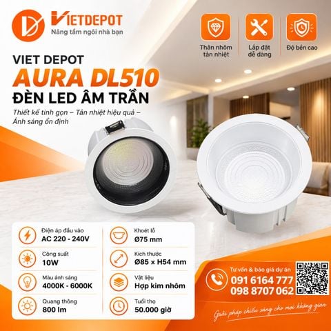  Đèn Led Dowlight Viet Depot Aura DL510 - 10W 