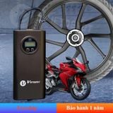  Bơm lốp mini di động cầm tay dùng pin sạc cao cấp màn hình điện tử 