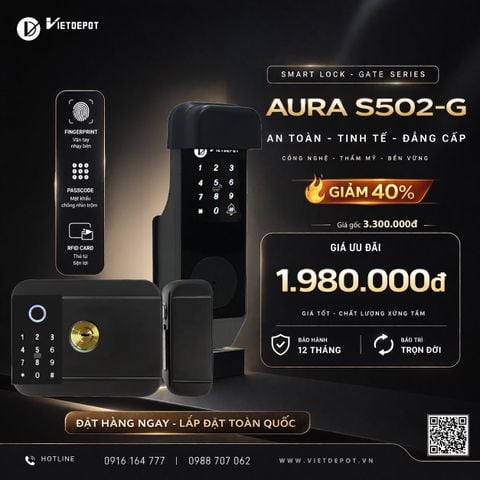  Khóa cửa cổng thông minh Viet Depot Aura S502-G 