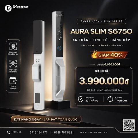  Khóa cửa nhôm thông minh Viet Depot Aura Slim S6750 