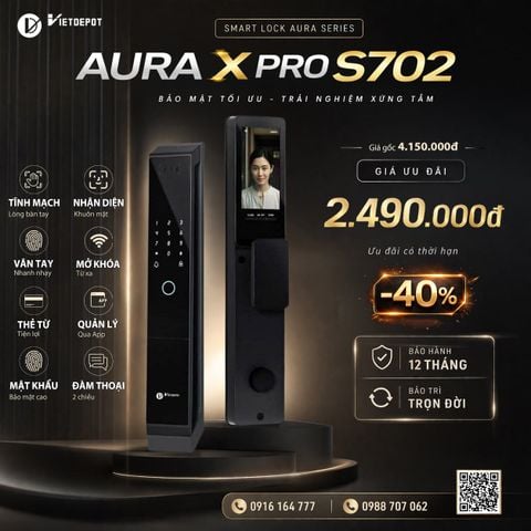  Khóa cửa thông minh Viet Depot Aura X Pro S702 