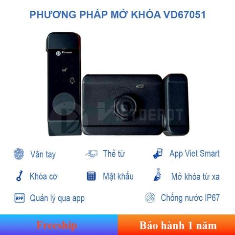  Khóa cửa cổng thông minh Viet Depot Aura S501-G 