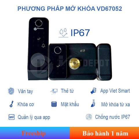  Khóa cửa cổng thông minh Viet Depot Aura S502-G 