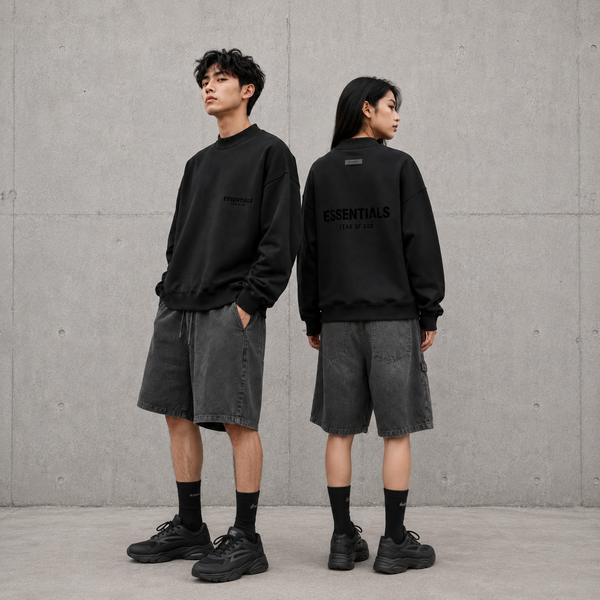 Áo Sweater Fear Of God Essentials Crewnek Black 2022 - 192SU224430F - 140