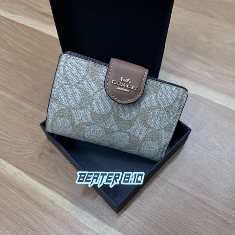 Ví Nữ Mini Coach Brown Signature Canvas - CW786 IMXHE - 1152