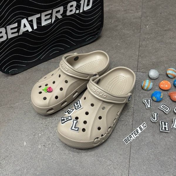 932 - Giày Sandal Clog Unisex Crocs Baya - Khaki - 10126-2V3