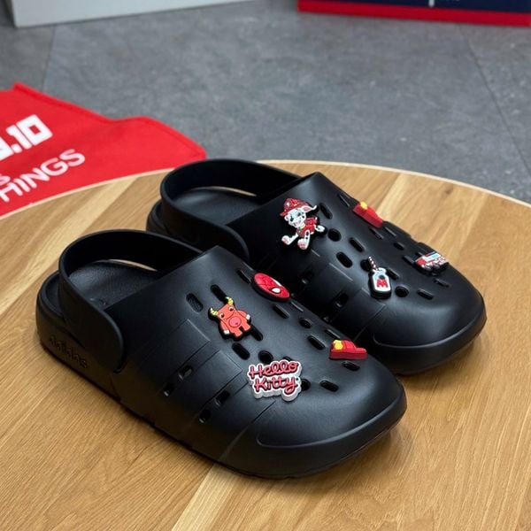 752 - Dép Adidas Adilette Clog 2.0 Black - JR4025 (Sample)
