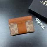993 - Ví Coach Essential Card Case In Signature Canvas Brown – CBY80