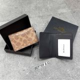 912 - Ví Coach Card Holder Signature Canvas Khaki - F2582 CW387