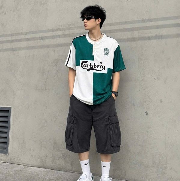 Áo Liverpool FC Retro 95 96 Mens Green White Carlsberg Soccer Jersey - A22HS04 - 1341