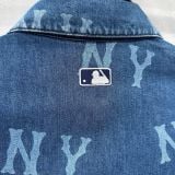 Áo Sơ Mi MLB Denim Unisex Tay Ngắn Basic Multi Mega Logo Prints - 3ADRB0243-50INS - 1350