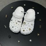 419 - Dép Sandal Clog Unisex Crocs Classic Geometric (Black/ White/ Grey/ Brown/ Beige)