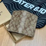 851 - Ví Coach Medium Corner Zip Wallet Khaki Black - F23553