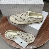 392 - Giày MLB Mule Playball Dia Monogram NY 'Grey Beige' - 3AMUMDB2N-50BGS