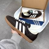 Giày Adidas Samba OG Dark Brown Off White Gum - JR0891 - 1114