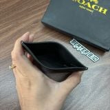 948 - Ví Coach Slim Card Case Signature Canvas Black - B2580 - 936