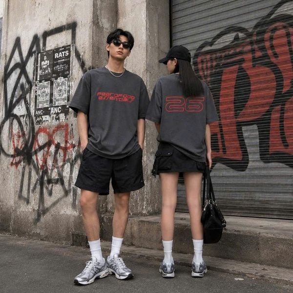 Áo Fear of God Essentials 90's Tee Iron Grey Vintage - 785HO251431K -1038