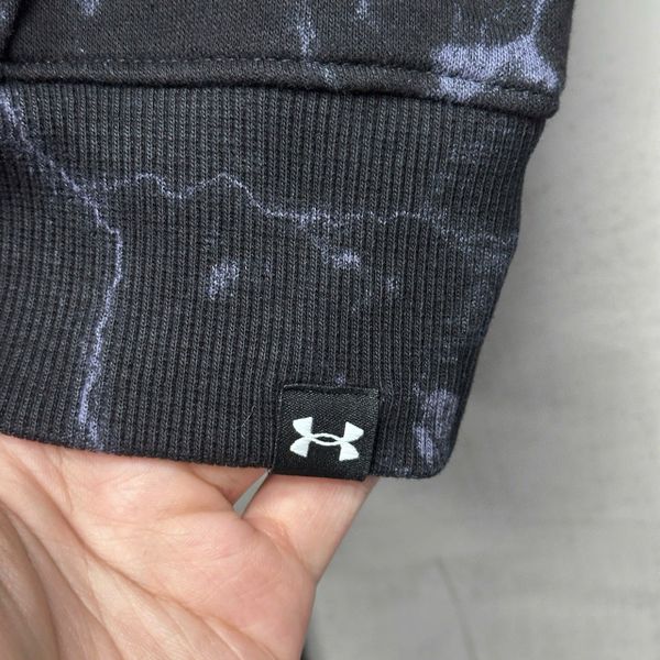 Áo Sweater Under Armour Project Rock Rival Fleece Disrupt Printed Crew Sweatshirt 'Black Grey' - 1373566-001 - 1274