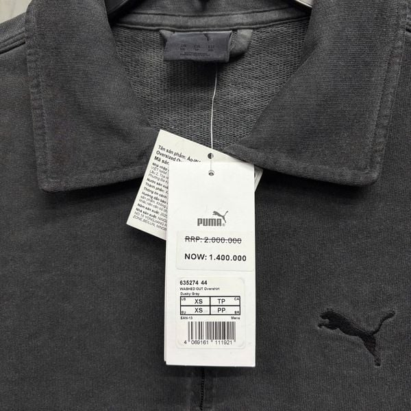 Áo Khoác Sơ Mi Puma Oversize Bạc Màu Unisex - 635274-44 - 1474