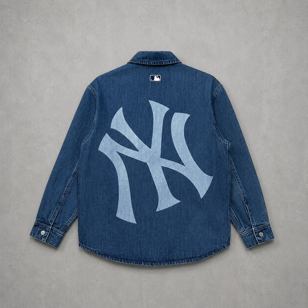 Áo Sơ Mi MLB Denim Basic Mega Logo Indigo - 3ADRB0641-50INS - 1346