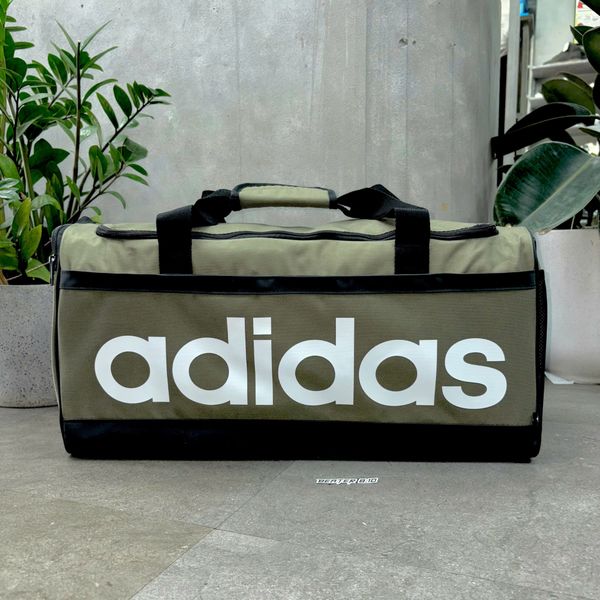 Túi Adidas Duffel Linear Essentials Olive Strata Cỡ Vừa - HR5350 - 1375
