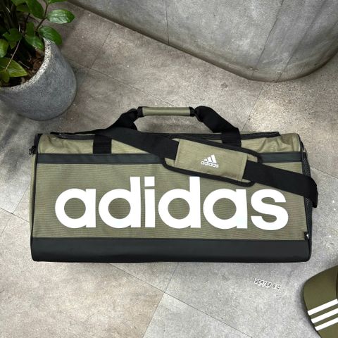 Túi Adidas Duffel Linear Essentials Olive Strata Cỡ Vừa - HR5350 - 1375