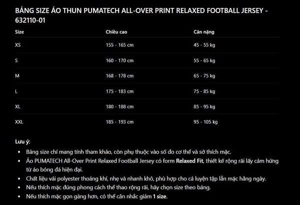 Áo Thun PUMATECH All-Over Print Relaxed Football Jersey  - 632110-01 - 1408